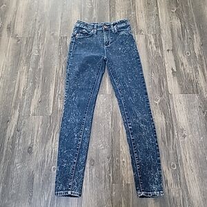 YMI luxe high waist acid wash staight leg stretch jeans Sz 5~27"w x 28"l